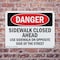 Signmission Sidewalk Closed Ahead Use Sidewalk On Opposite Danger Sign, Plastic, 10in W x 7in L, 2PK OS-2PACK-DS-P-710-L-2161 - alternate 6